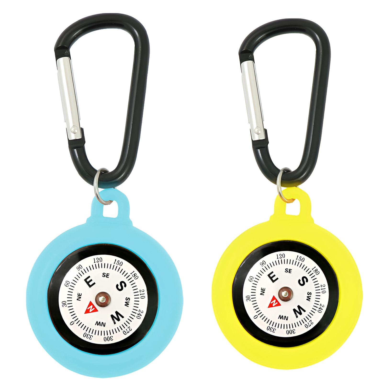 GJX 2Pcs Compass Hiking Survival,Improved Accuracy Compass for Kids,Simple Operation Military Gear,Colormixing3